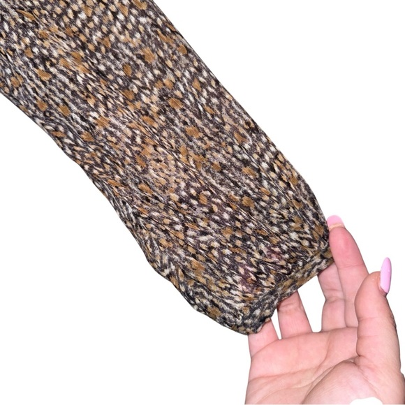 JOIE Brown Gold Dot Tassel Tribal Flowy Light Top Shirt 100% Silk Size Small - Picture 8 of 15